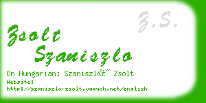 zsolt szaniszlo business card